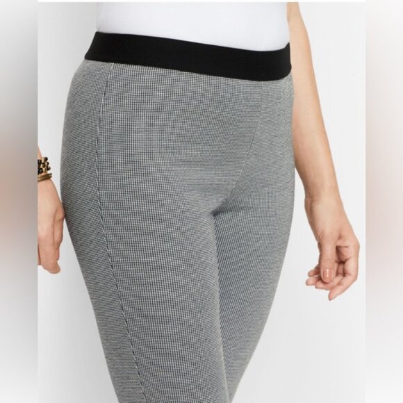 3/$25 Talbots Glen Plaid Pull On Soho Skinny Leggings Pants 10 High Rise Black - Picture 2 of 12